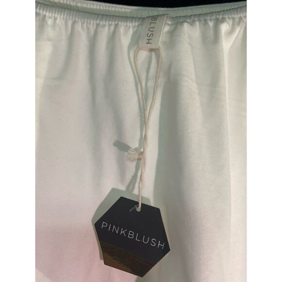 Pink Blush White Off the shoulder Maternity Dress - Picture 2 of 6